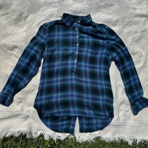 Blue Plaid Beachlunchlounge Flannel Tunic • Whimsigoth / Grunge